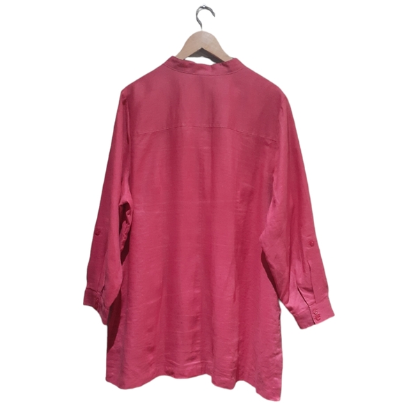 Edward...Woman Irish Linen Top Red Size 2XL - Picture 3 of 7